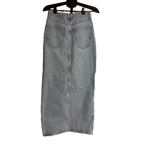 Mango High Waist Maxi Light Blue Denim Skirt Women's Size S - Picture 3 of 16